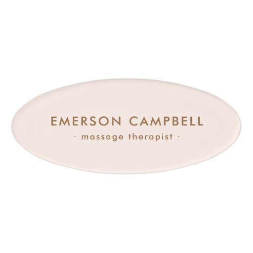 Elegant light blush pink trendy salon spa name tag