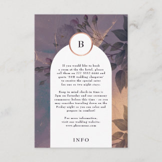 Elegant Light Boho Floral Arch Rose Gold Wedding Enclosure Card