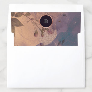 Elegant Light Boho Floral Arch Rose Gold Wedding Envelope Liner