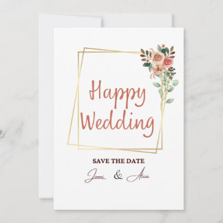 Elegant Light Brown Photo Collage Wedding Invitati Invitation