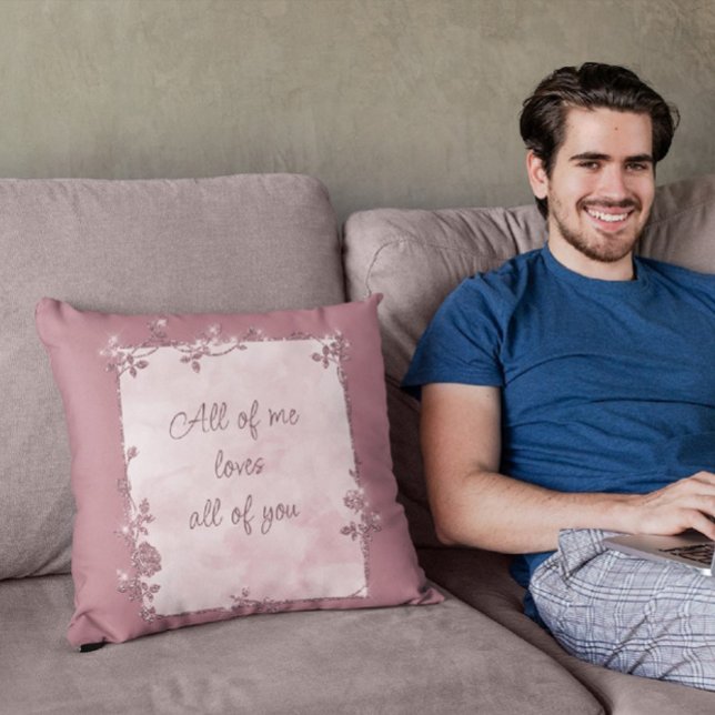 Elegant Light Burgundy Sparkle Frame Valentine  Throw Pillow (Creator Uploaded)