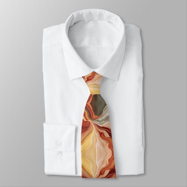 Elegant Light-Colored Marble Neck Tie (Tied)
