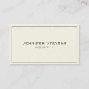 Elegant Light Cream With gray Border Business Card