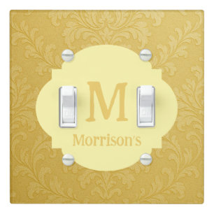 Elegant Light Gold Baroque Damask Custom Switch Cover