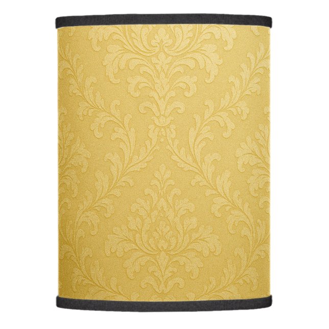 Elegant Light Gold Baroque Damask Lamp Shade (Front)