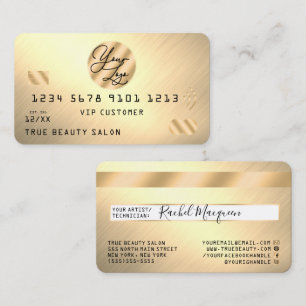 Elegant Light Gold Metallic Credit Card Logo