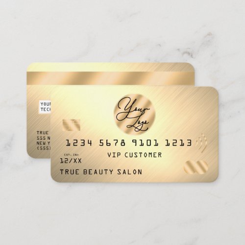 Elegant Light Gold Metallic Credit Card Logo