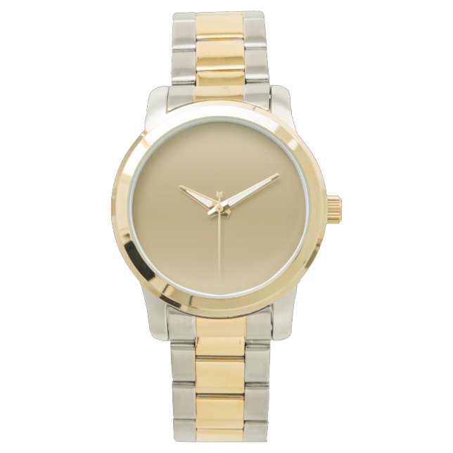 Elegant Light Gold Teal Men's  Two Tone Watch (Front)