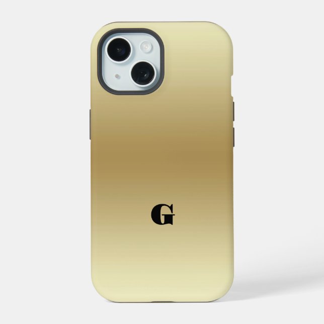Elegant Light Gold Teal Personalized Iphone Case (Back)