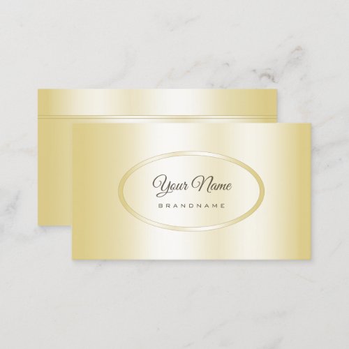 Elegant Light Golden and Pretty Oval Shape Business Card