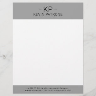 Elegant Light Gray And Black Typography Letterhead