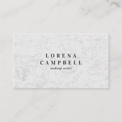 Elegant light gray chic silver foil marble minimal business card