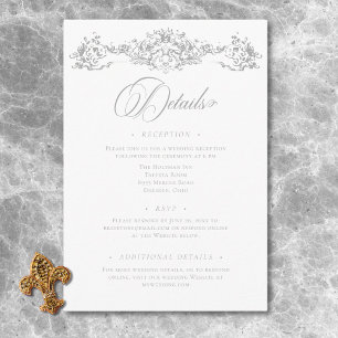 Elegant Light Gray Chinoiserie Cherub Wedding Enclosure Card