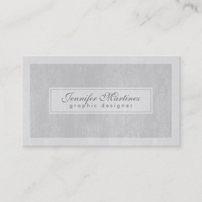 Elegant Light Gray Faux leather Look Business Card (Front)
