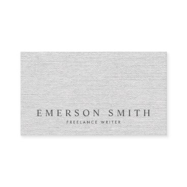 Elegant light gray faux linen classy business card Elegant light gray faux linen classy business card