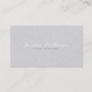 Elegant Light Gray Faux Linen Texture Business Card