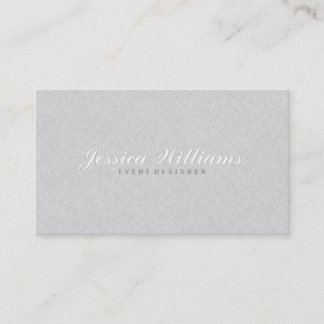 Elegant Light Gray Faux Linen Texture Business Card