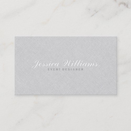 Elegant Light Gray Faux Linen Texture Business Card