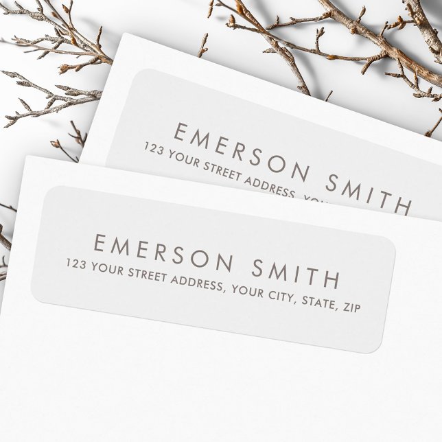 Elegant light gray minimalist return address label (Elegant light gray minimalist return address label)