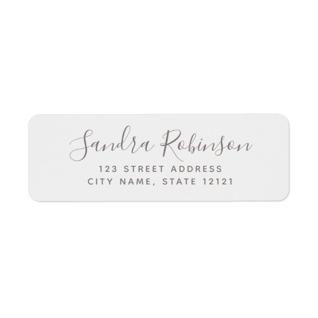 Elegant light gray return address labels (Front)