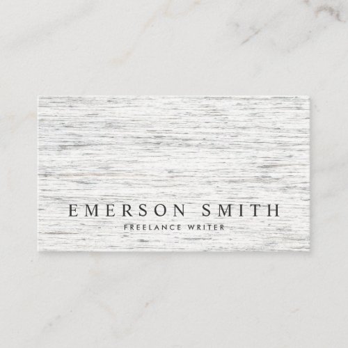 Elegant light gray wood grain modern minimalist business card