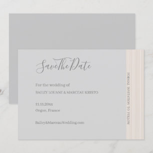 Elegant Light Gray WoodGrain Save The Date Wedding Invitation