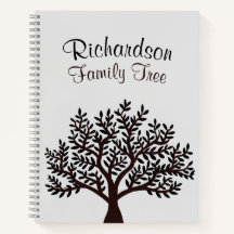 Elegant Light Grey Black Family Tree Genealogy