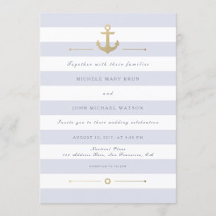 Elegant Light Nautical Wedding Invitation