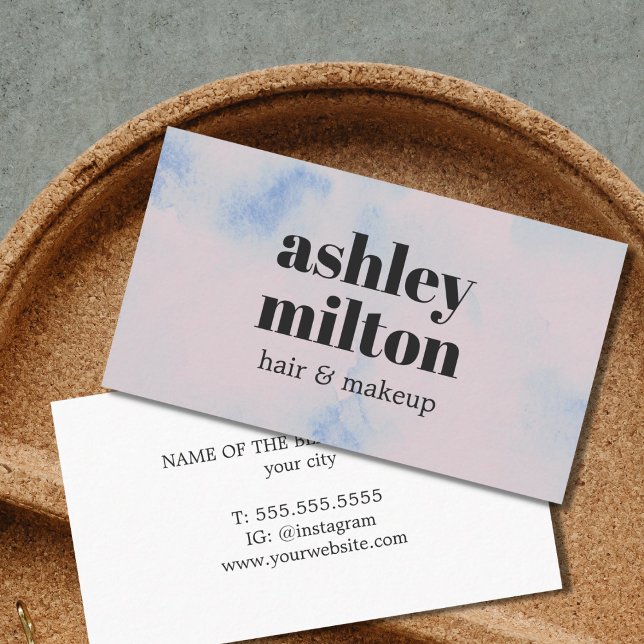 Elegant Light Pastel Abstract Hair Salon Business Card (Creator Uploaded)
