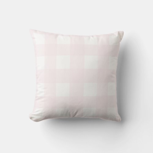 Elegant Light Pastel Pink Buffalo Check  Throw Pillow