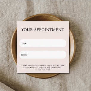 Elegant Light Pastel White Bold Salon Appointment Card