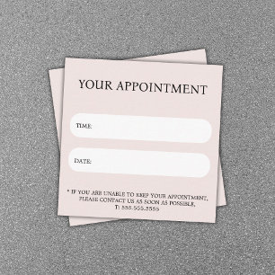 Elegant Light Pastel White Bold Salon Appointment Card