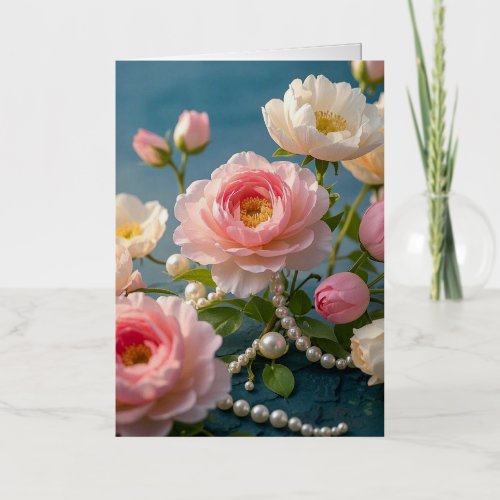 Elegant light pink blush flowers with pearls 