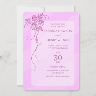 Elegant,Light Pink Color Wedding  Invitation