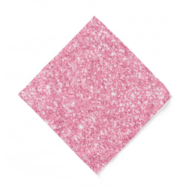Elegant Light Pink Faux Glitter & Sparkles Bandana (Front)