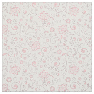 Elegant Light Pink Floral Pattern Fabric