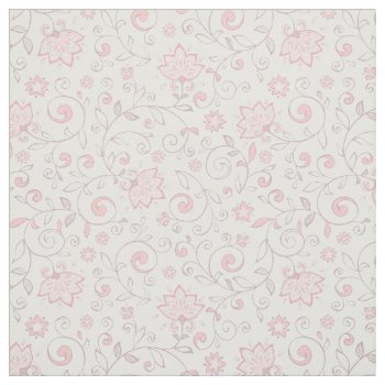 Elegant Light Pink Floral Pattern Fabric by allpattern at Zazzle