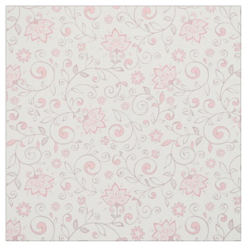 Elegant Light Pink Floral Pattern Fabric