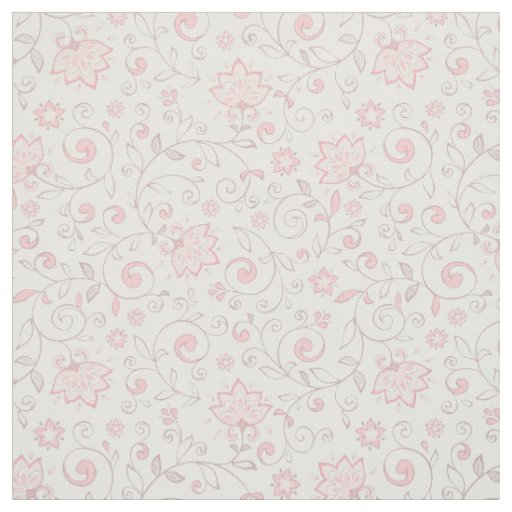 Elegant Light Pink Floral Pattern Fabric