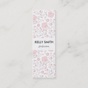 Elegant Light Pink Floral Pattern Mini Business Card