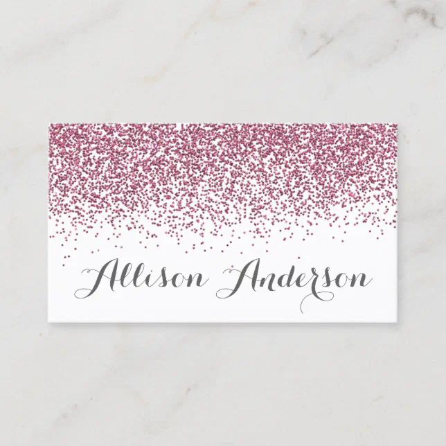 Elegant Light Pink Glitter Business Cards Zazzle