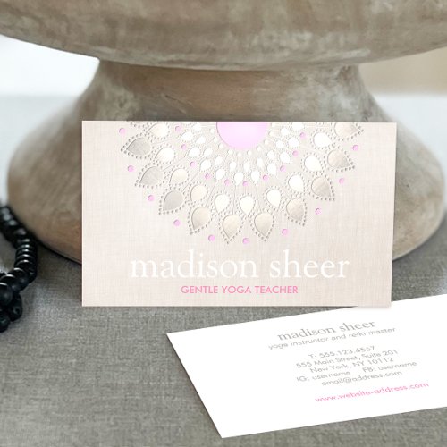 Elegant Light Pink Lotus Flower Business Card