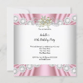 Elegant Light Pink Pearl White Diamond Birthday Invitation | Zazzle