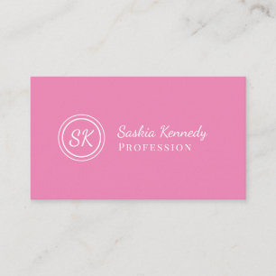 Elegant Light Pink Script Professional Monogram Business Card