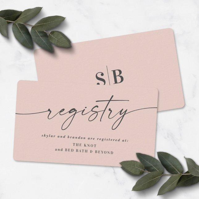 Elegant Light Pink Wedding Shower Gift Registry Enclosure Card (Creator Uploaded)