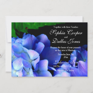 Elegant light purple blue floral hydrangea Wedding Invitation
