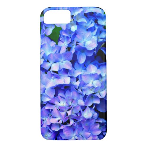 Elegant light purple blue magenta floral hydrangea iPhone 87 case