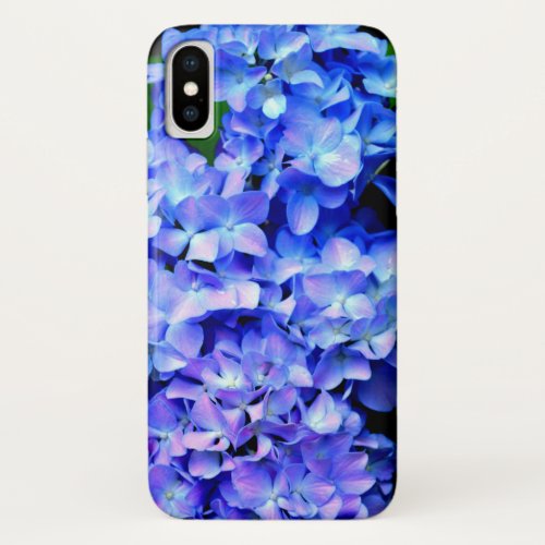 Elegant light purple blue magenta floral hydrangea iPhone x case