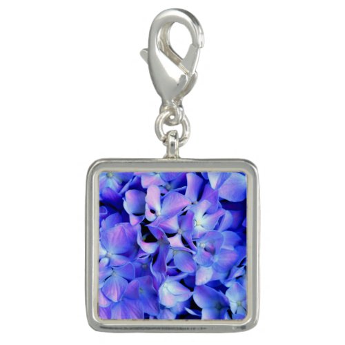 Elegant light purple blue magenta floral hydrangea charm