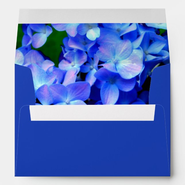 elegant light purple blue magenta floral hydrangea envelope (Back (Bottom))